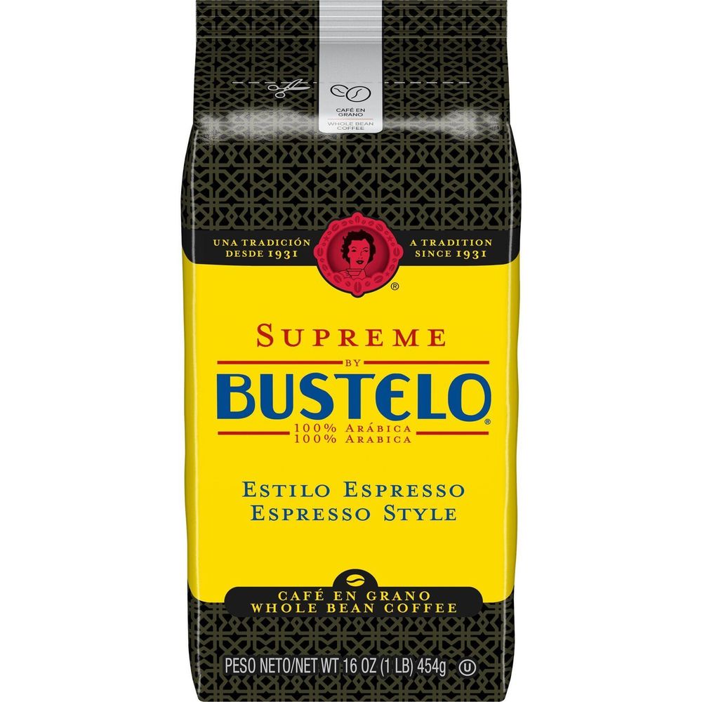 Cafe Bustelo Supreme Whole Bean Coffee, 16 Ounce -- 6 Per Case