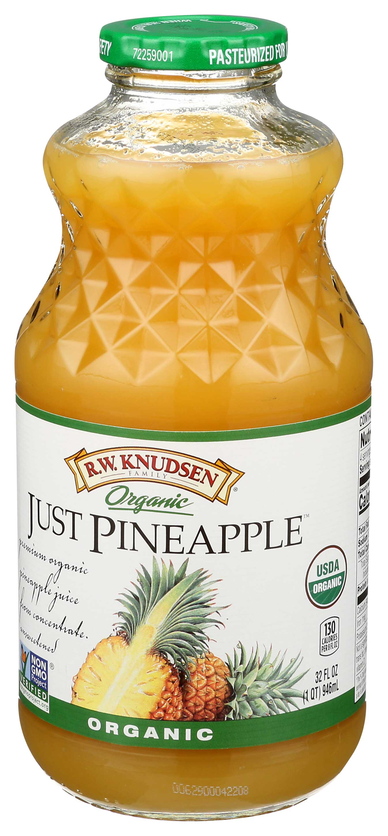 R.W. Knudsen Organic Just Pineapple Juice, 32 Fluid Ounce -- 6 per