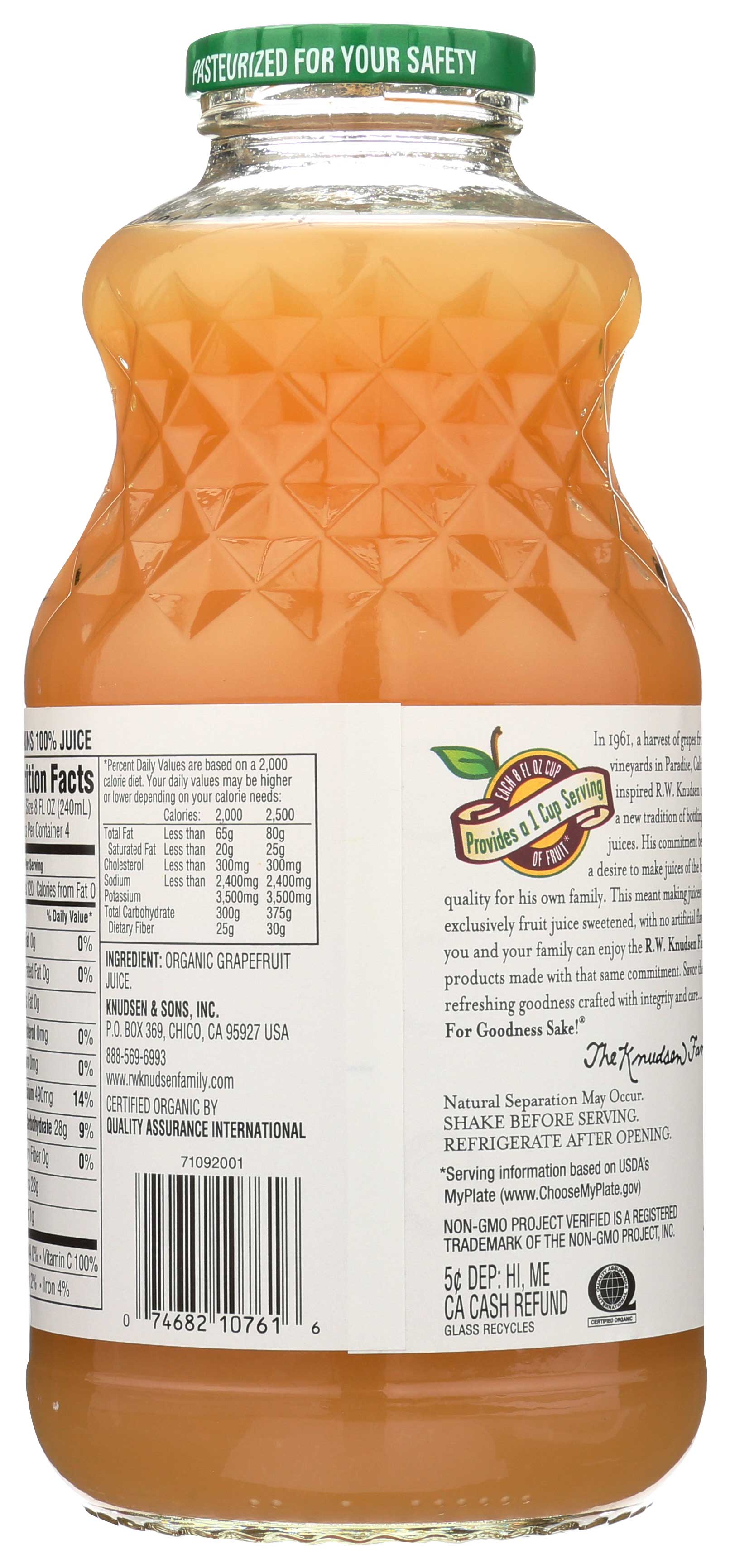 Knudsen Organic Grapefruit Juice, 32 Fluid Ounce -- per case