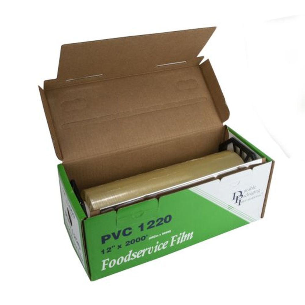 Durable Packaging Pvc Foodservice Cutterbox Film Roll, 12 Inch X 2000 Feet