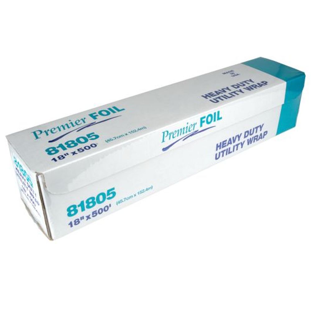 Durable Packaging Aluminum Heavy Premier Foil Roll, 18 Inch X 500 Feet