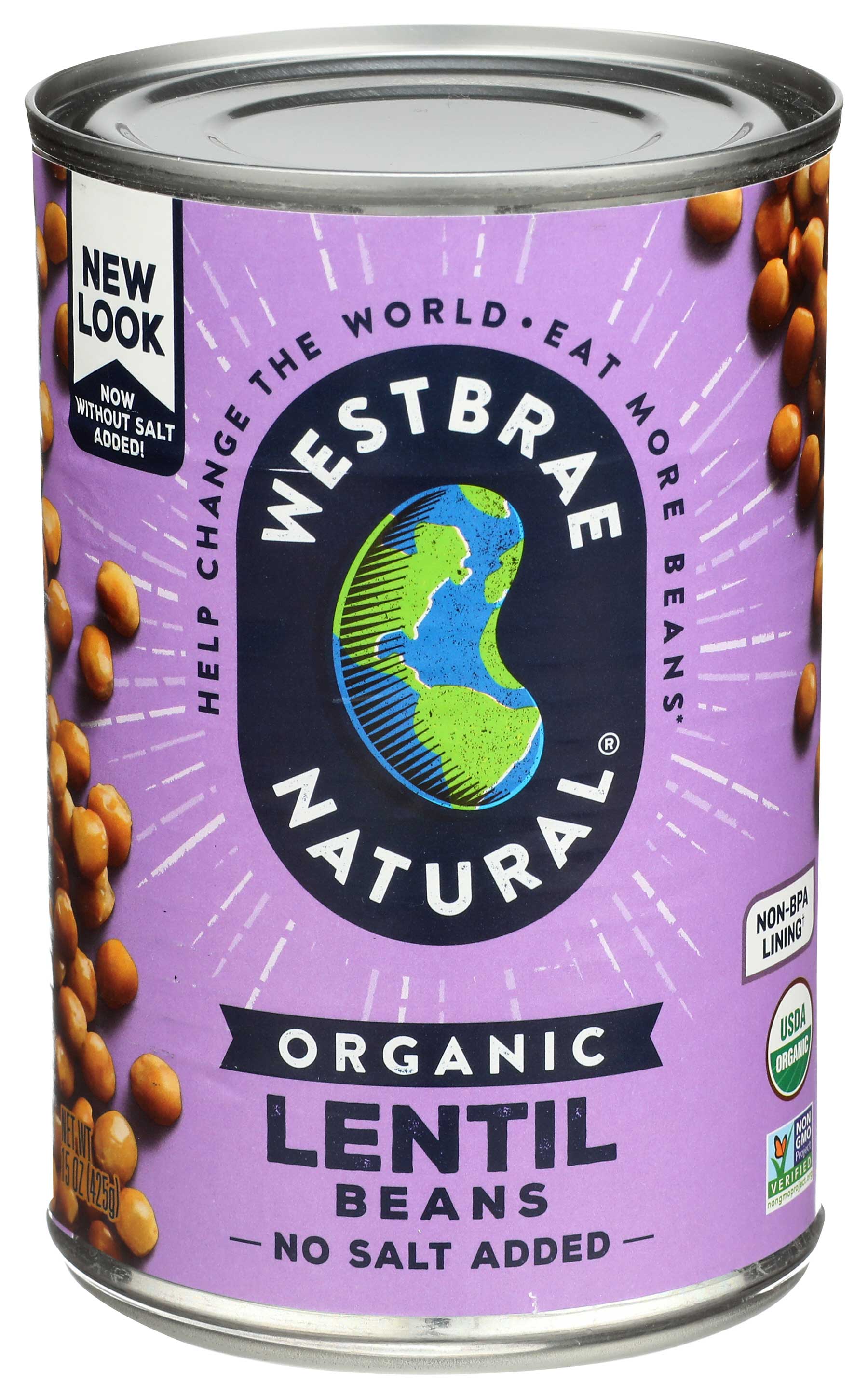 Westbrae Natural Fat Free Organic Lentil Beans, 15 Ounce -- 12 Per Case