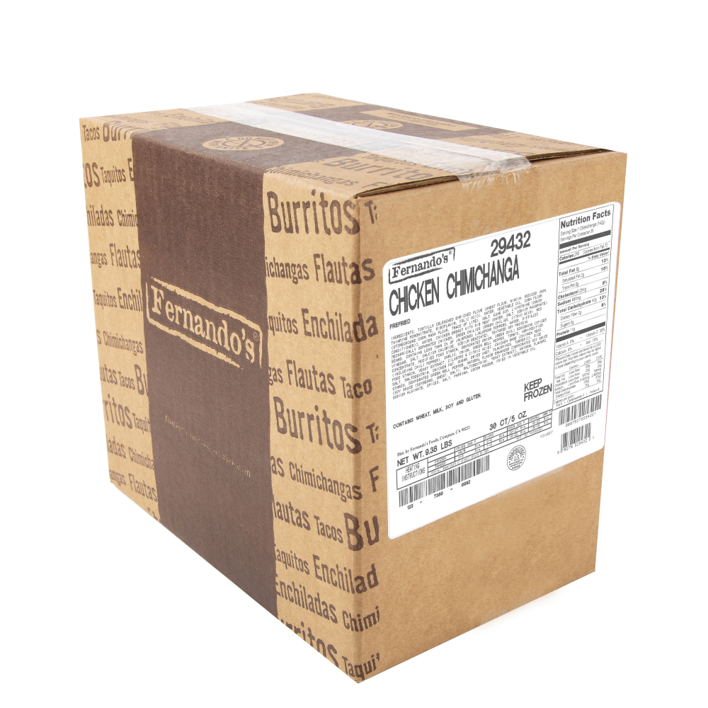Fernando's Pre Fried Fiesta Supreme Shredded Chicken Chimichanga, 5 Ounce -- 30 Per Case
