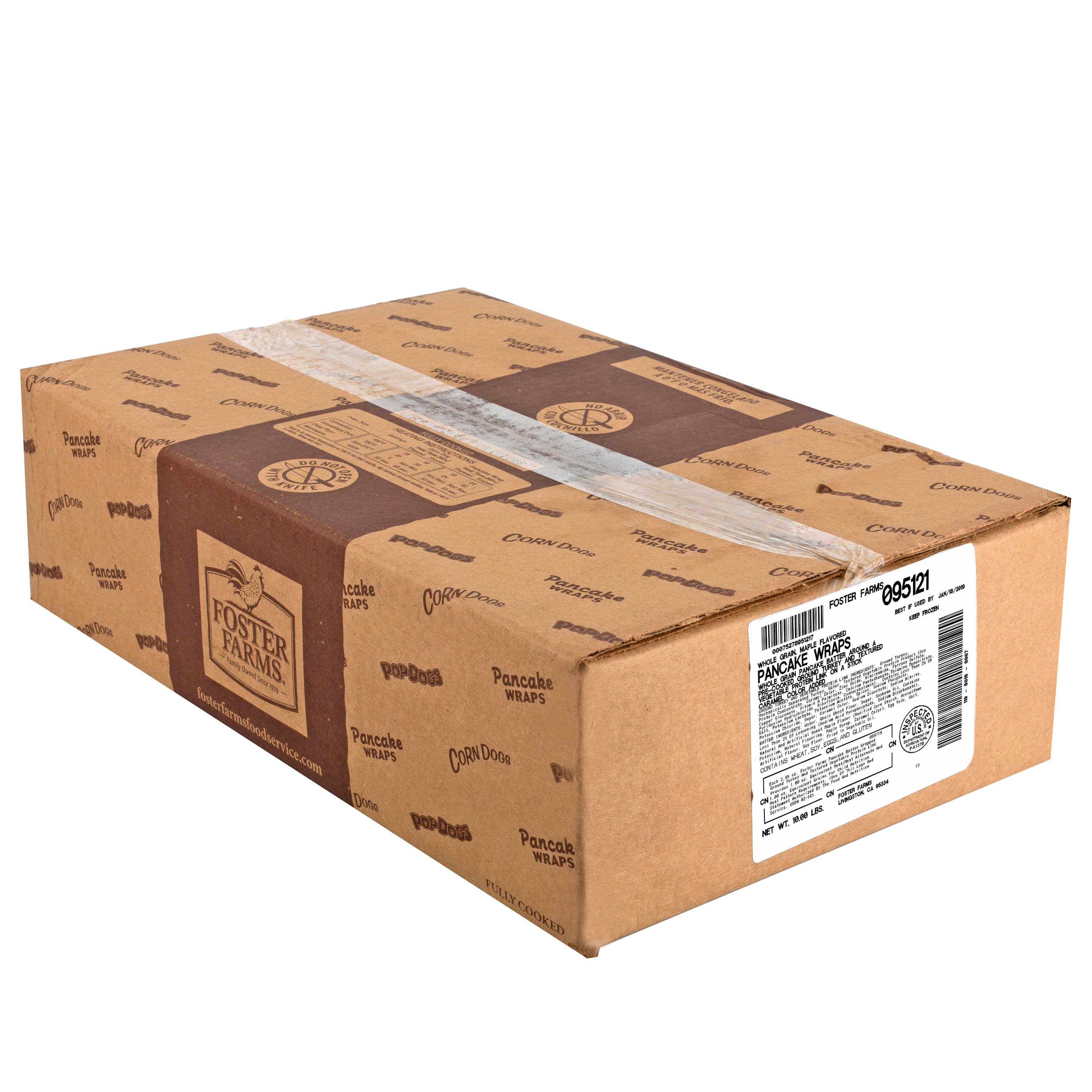 Foster Farms Whole Grain Maple Turkey Pancake Wrap, 2.85 Ounce -- 56 Per Case