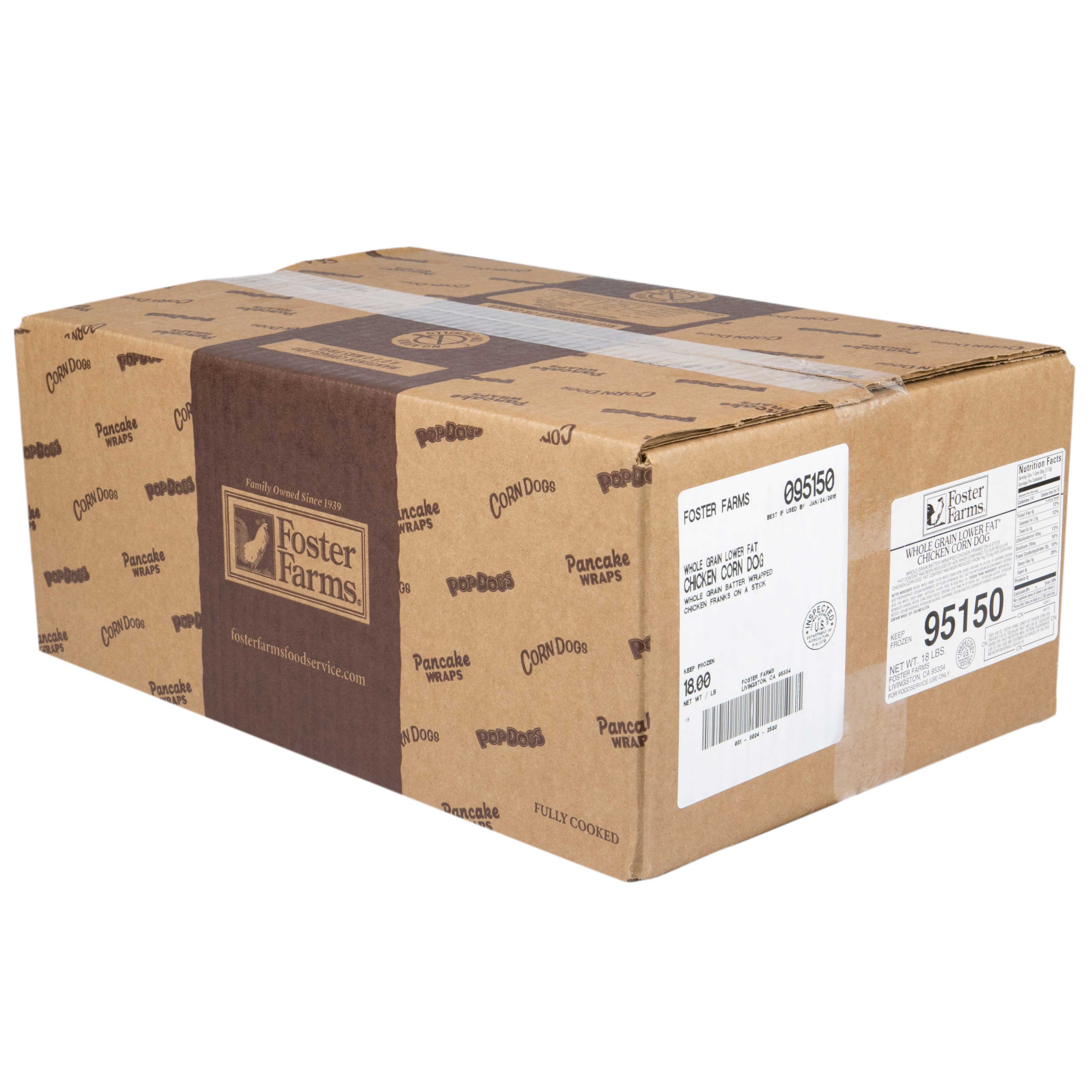 Foster Farms Whole Grain Chicken Corn Dog, 4 Ounce -- 72 Per Case