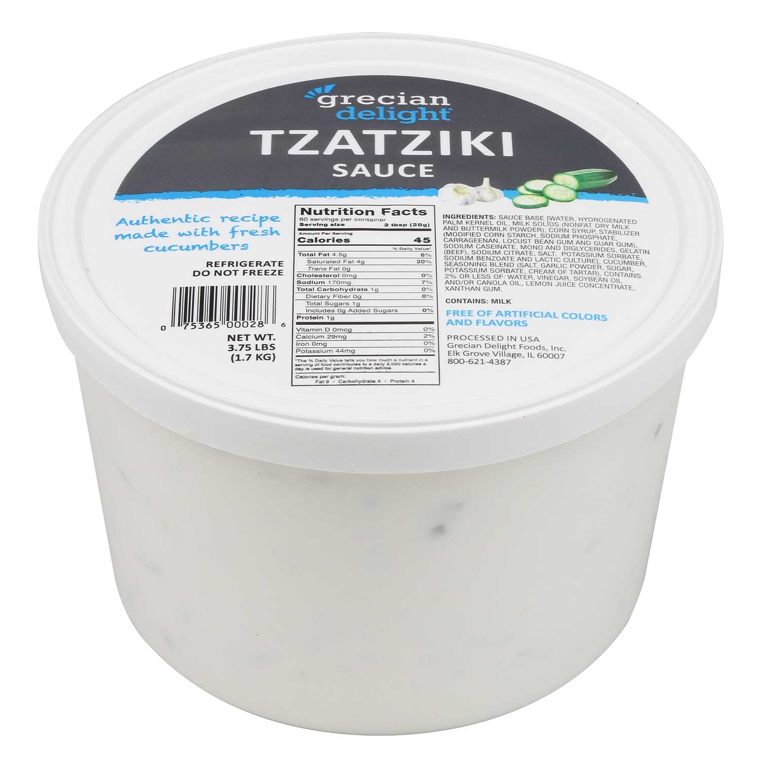 Grecian Delight Tzatziki Sauce, 0.5 Gallon -- 4 Per Case