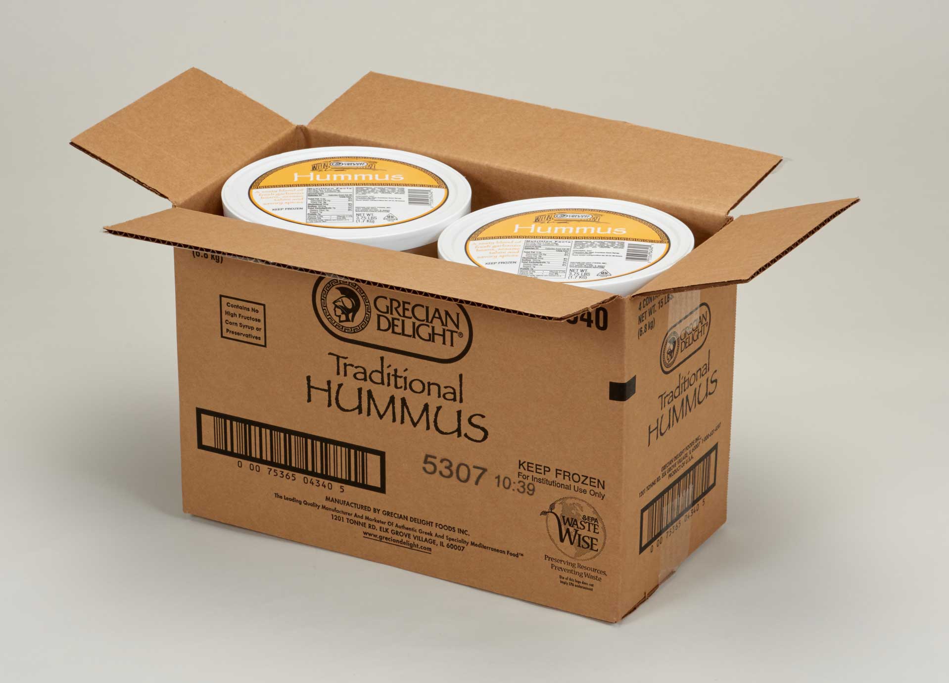 Grecian Delight Traditional Hummus, 0.5 Gallon -- 4 Per Case