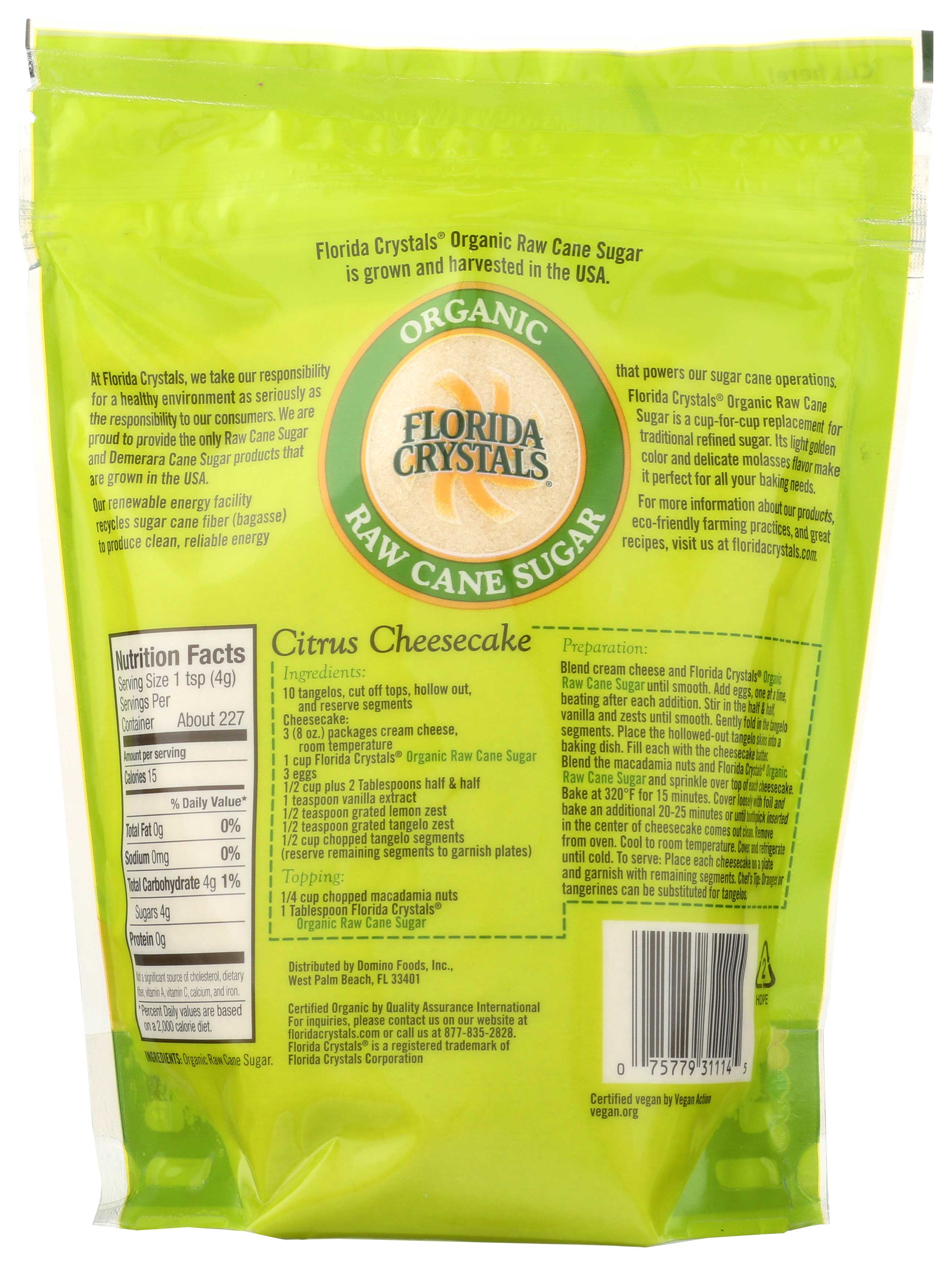 Florida Crystals Organic Raw Cane Sugar Case | FoodServiceDirect Florida Crystals Organic Raw Cane Sugar Case | FoodServiceDirect