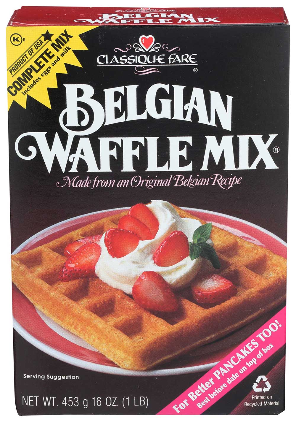 Classique Fare Belgian Waffle Mix, 16 Ounce -- 6 Per Case