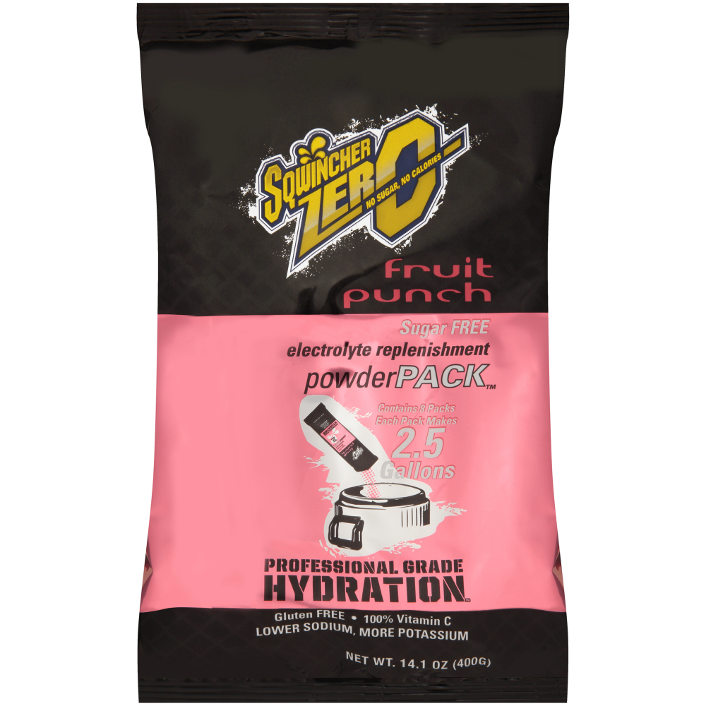 Sqwincher Zero Fruit Punch Instant Drink Mix, 2.5 Gallon -- 32 Per Case
