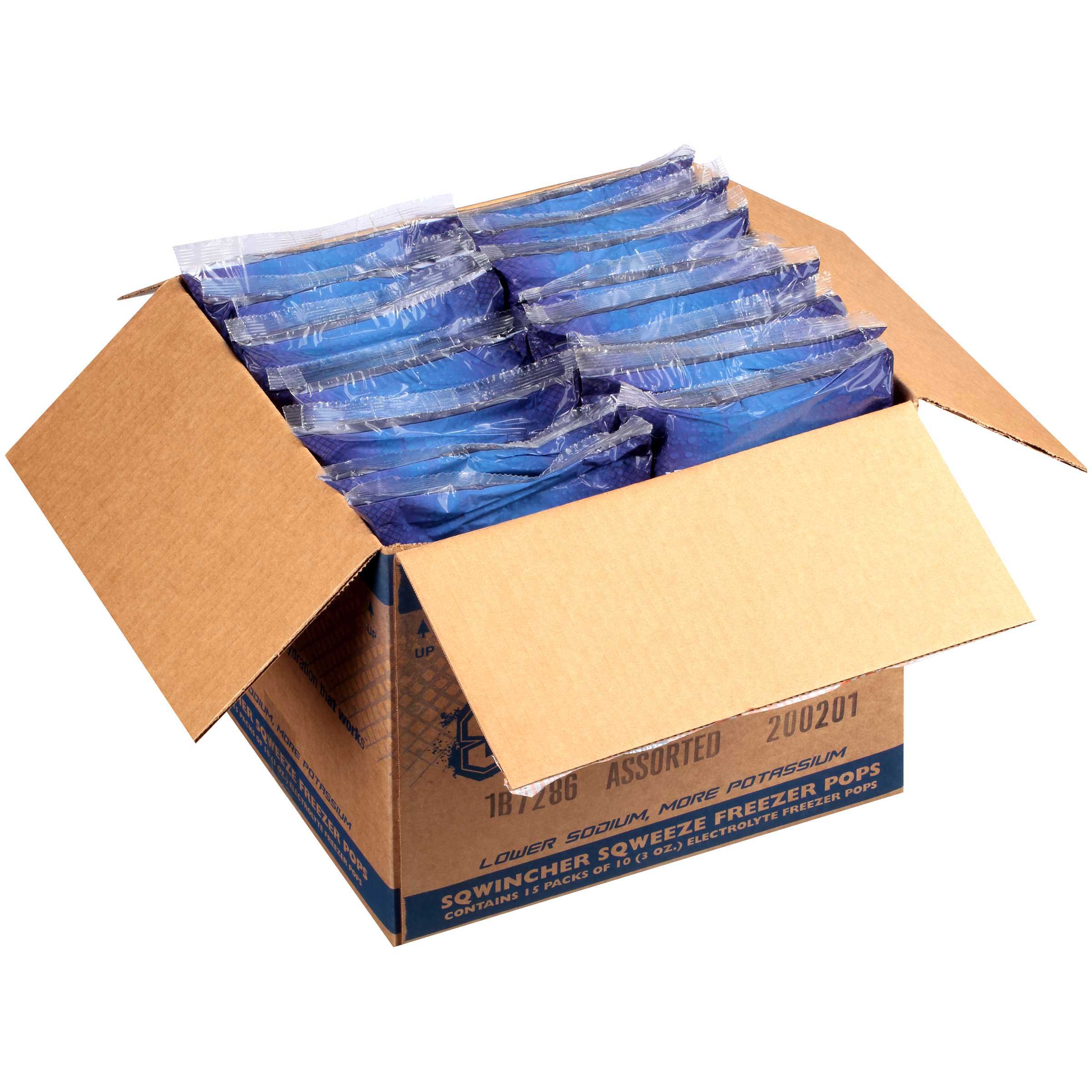 Sqwincher Assorted Flavor Electrolyte Freezer Pop -- 150 per case.