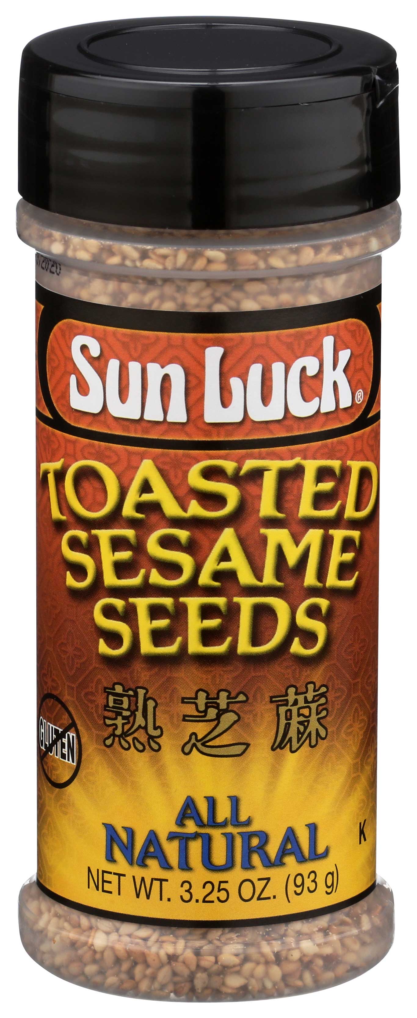 Sun Luck All Natural Toasted Sesame Seeds, 3.25 Ounce -- 12 per case