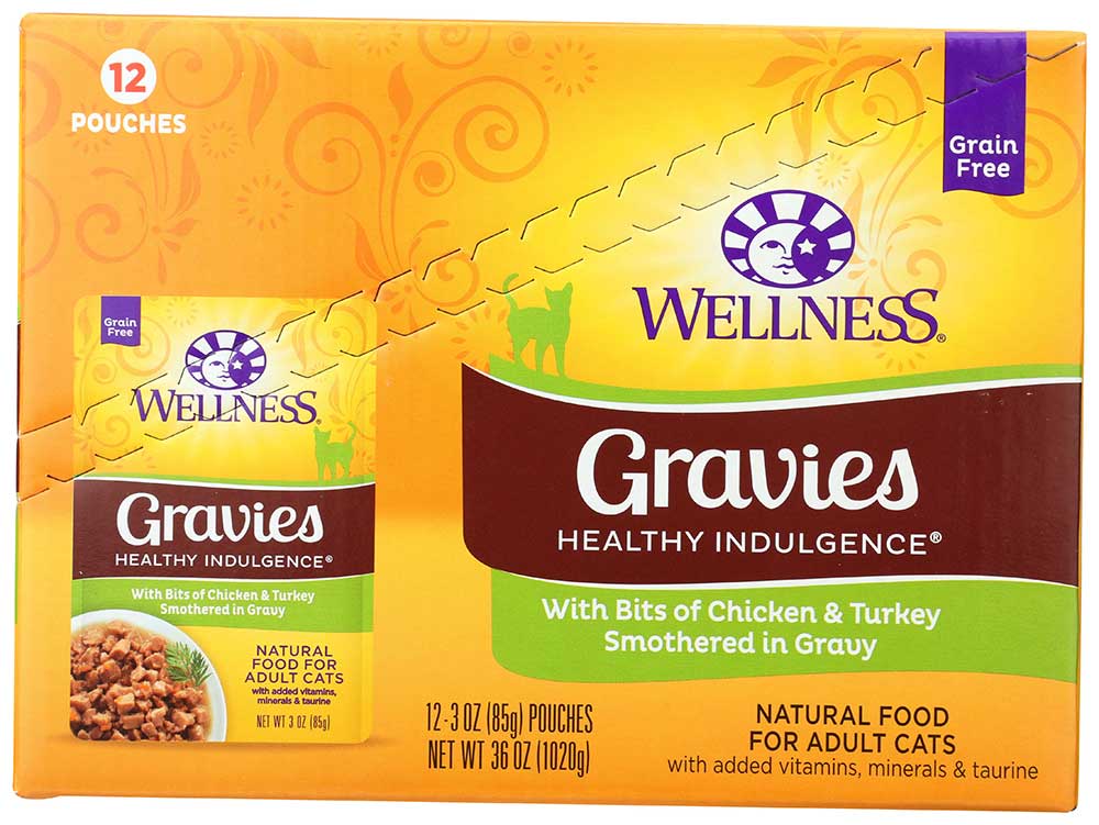 Wellness Healthy Indulgence Gravies Chicken and Turkey in Gravy Cat Food 3 Ounce 24 per