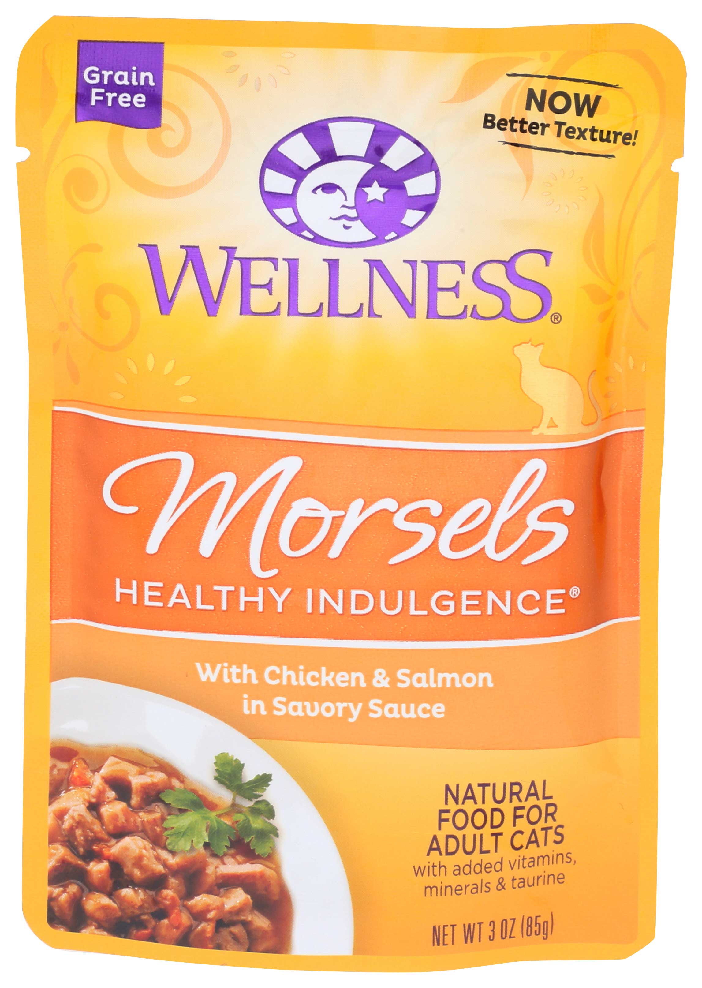 Wellness Healthy Indulgence Morsels Chicken And Salmon Adult Cat Food, 3 Ounce -- 24 Per Case