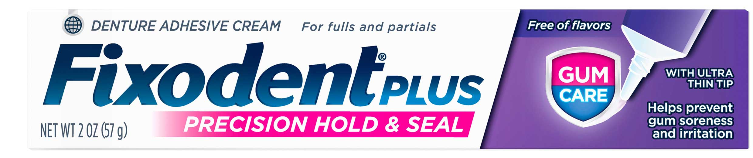 Fixodent Plus Gum Care Precision Hold And Seal Denture Adhesive Cream, 2 Ounce -- 24 Per Case