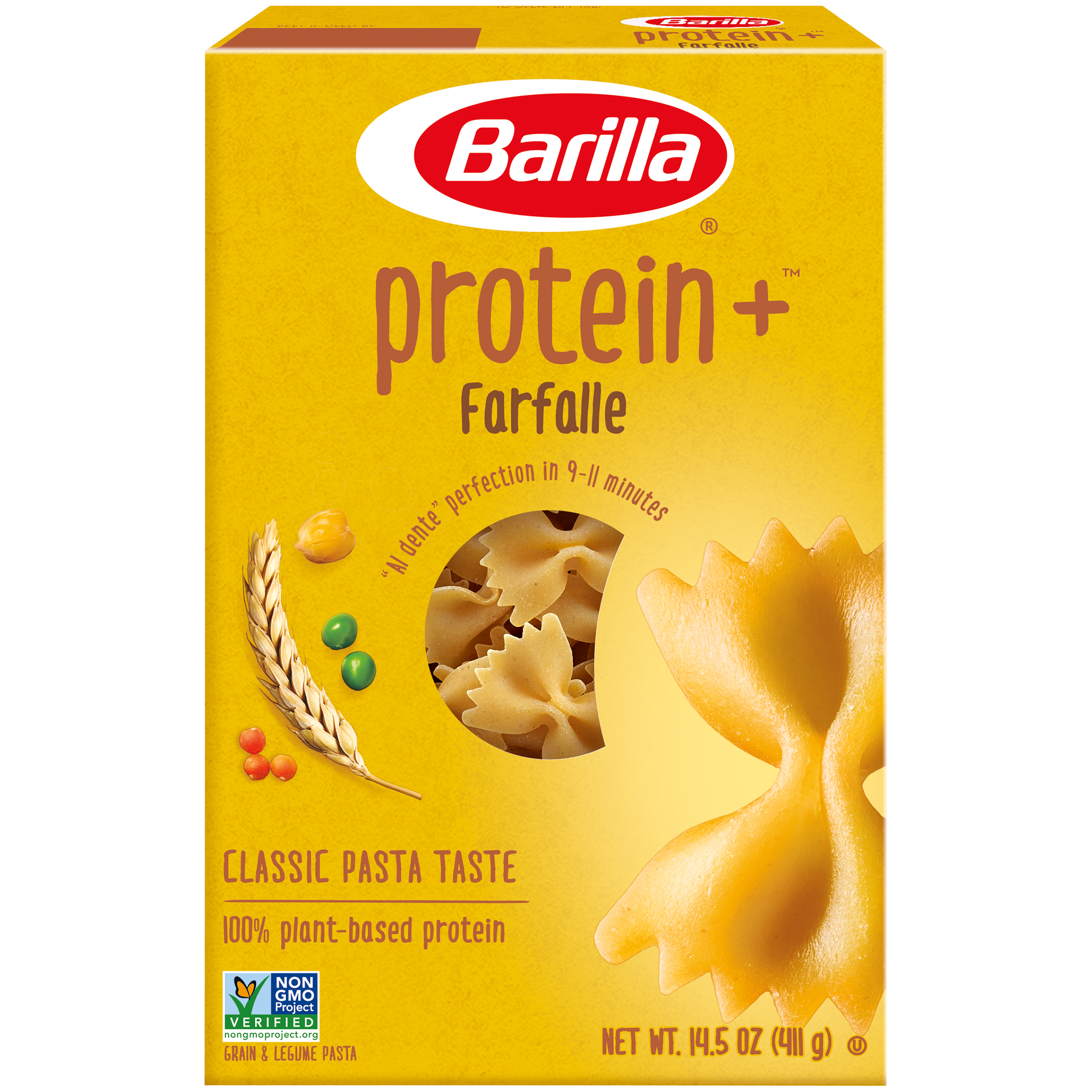 Barilla Plus Farfalle Pasta, 14.5 Ounce -- 12 per case.