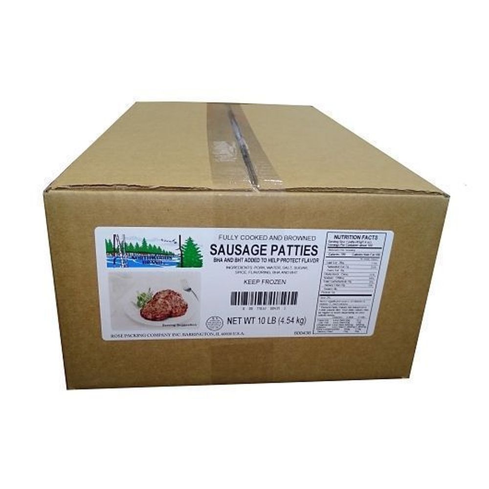 Northwoods Brands Fully Cooked And Browned Pork Sausage Patties, 10 Pound
