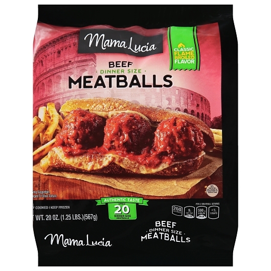 Mama Lucia Dinner Size Beef Meatballs, 19 Count