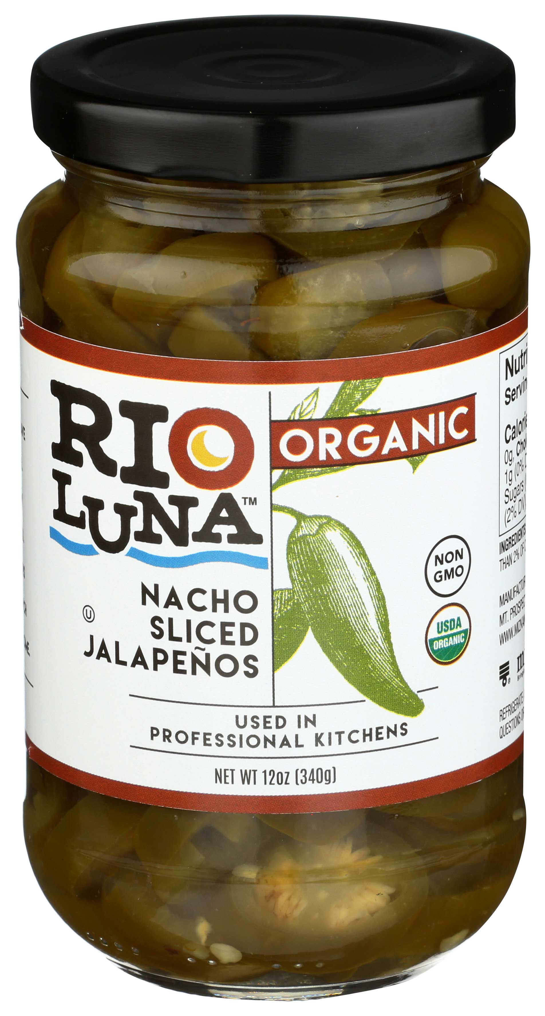 Rio Luna Organic Nacho Sliced Jalapeno Pepper, 12 Ounce -- 12 Per Case