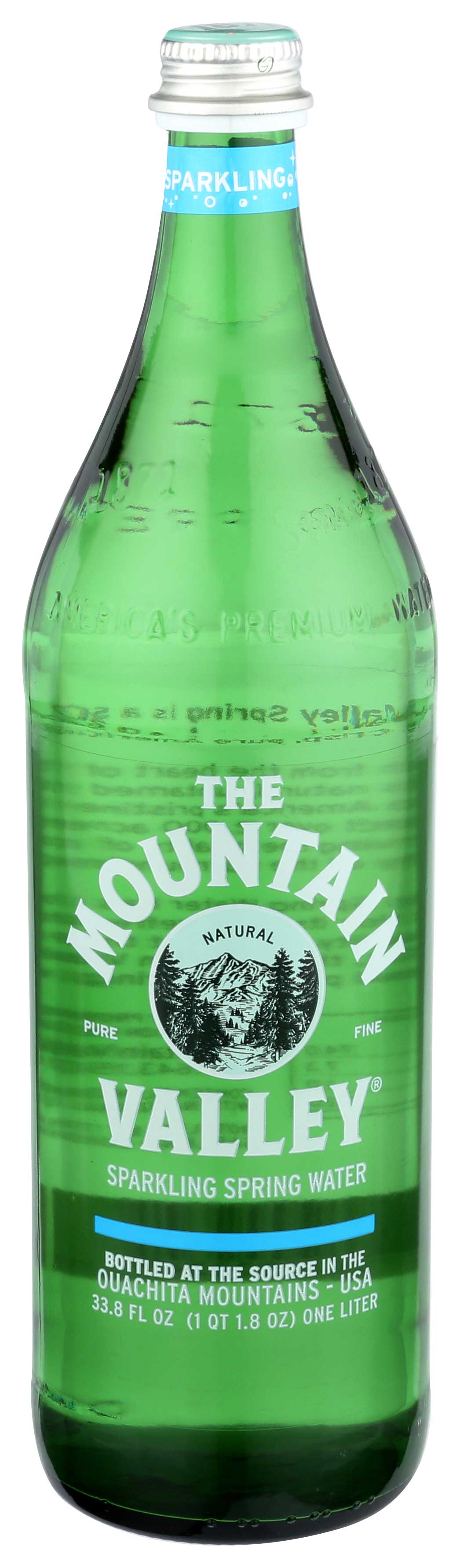 The Mountain Valley Spring Water Glass Sparkling Water, 1 Liter -- 12 Per Case