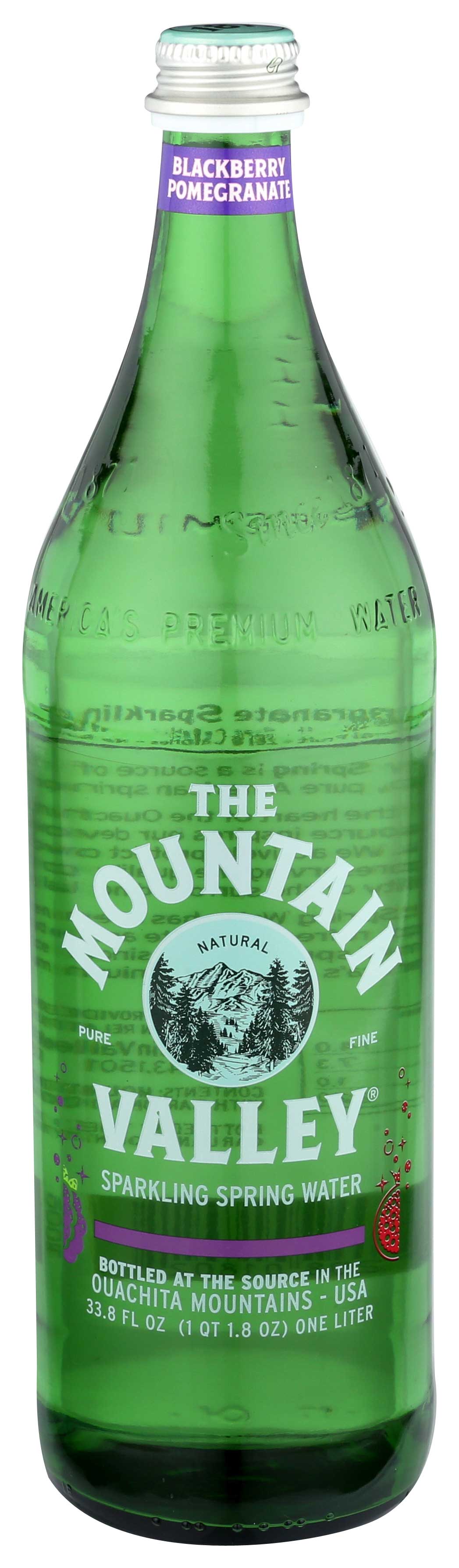 The Mountain Valley Springblackberry Pomegranate Sparkling Water, 1 Liter -- 12 Per Case