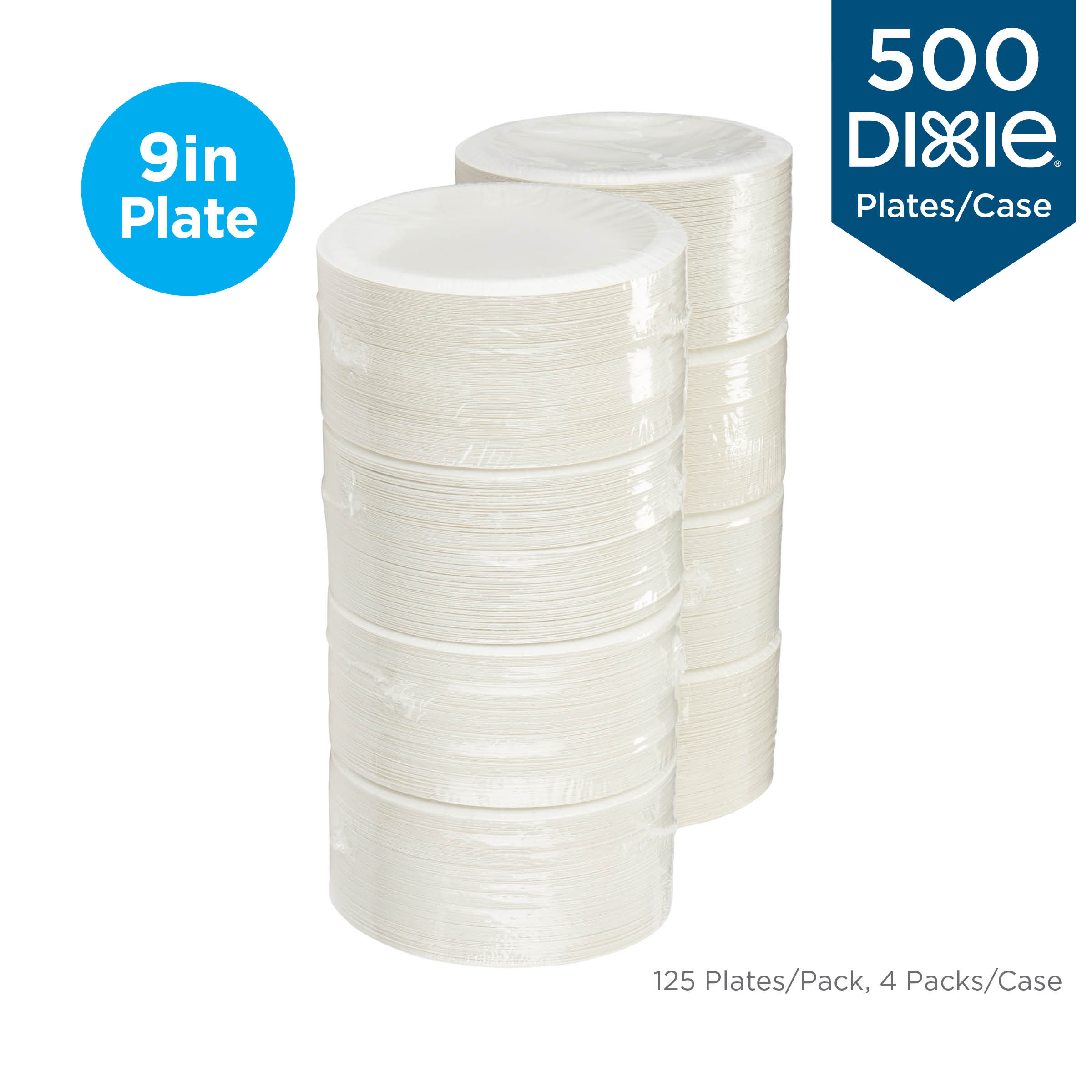 Dixie White Paper Plates 8.5 inch Medium Weight -- 1000 per