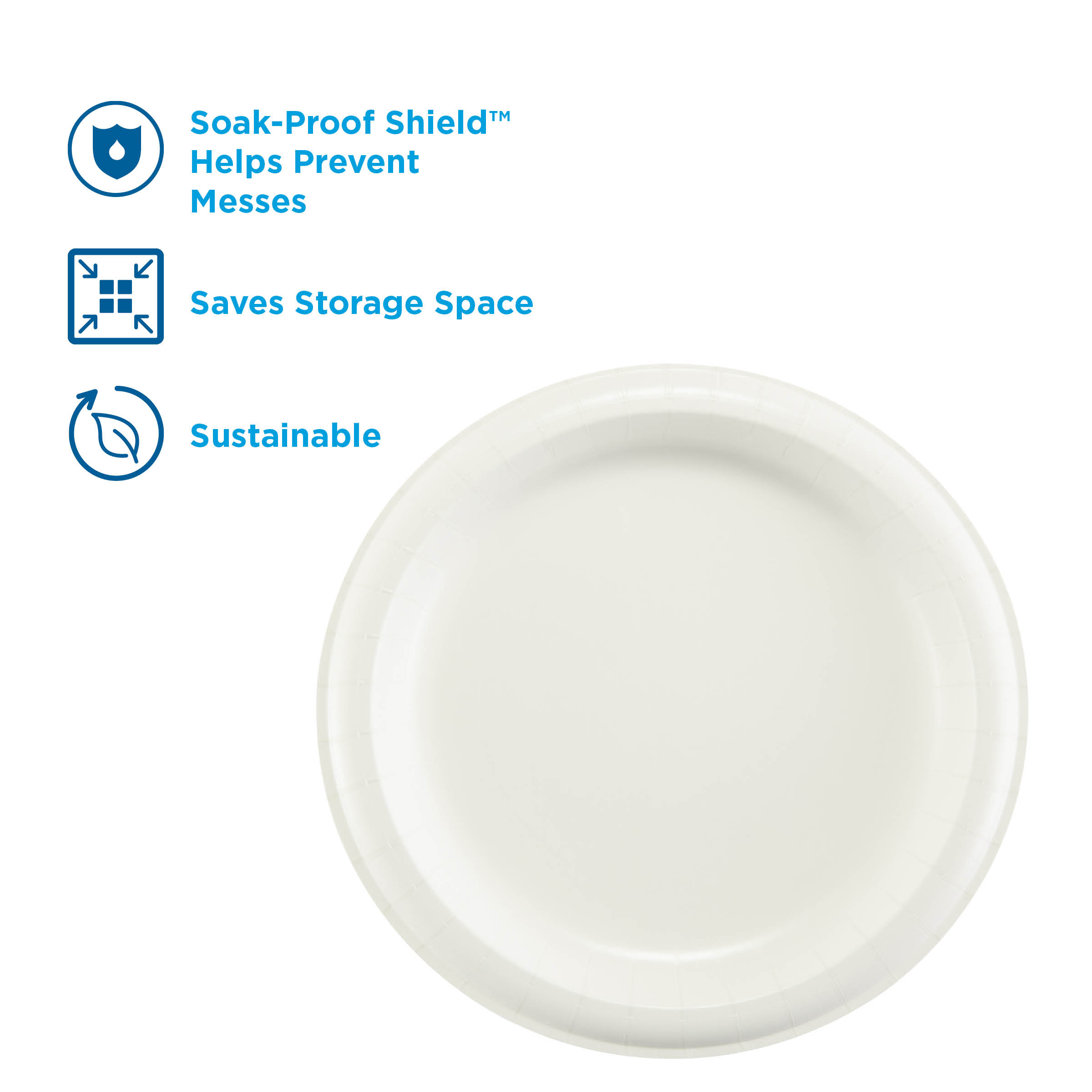 Dixie White Paper Plates 8.5 inch Medium Weight -- 1000 per