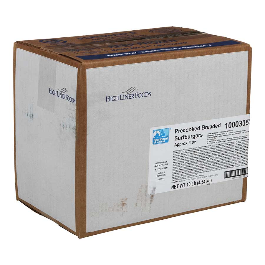 High Liner 3 Ounce Oven Ready Breaded Surfburger Patties, 10 Pound