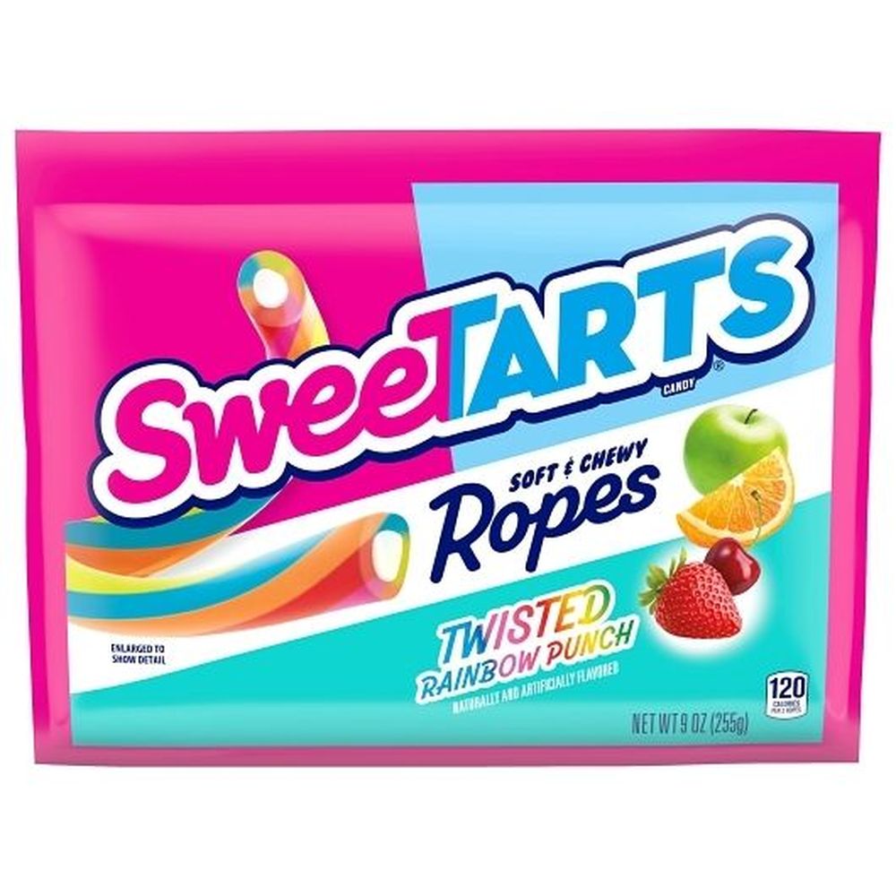 Spring Candy Rainbow Ropes Sweetarts Twisted Rainbow Punch Ropes Candy - Laydown Bag, 9 Ounce - 30 ...