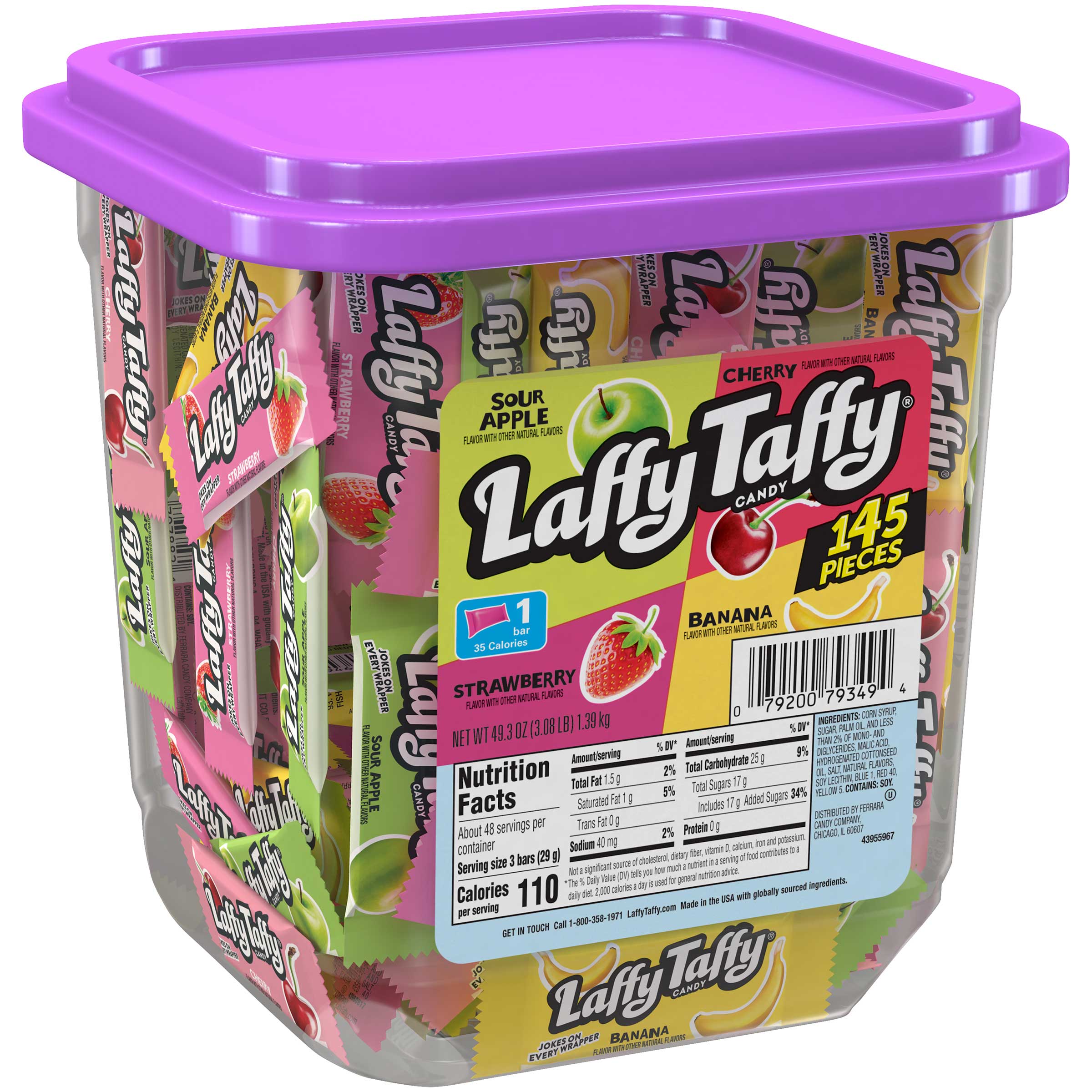 Laffy Taffy Assorted Candy, 3.08 Pound Club Pack -- 8 Per Case