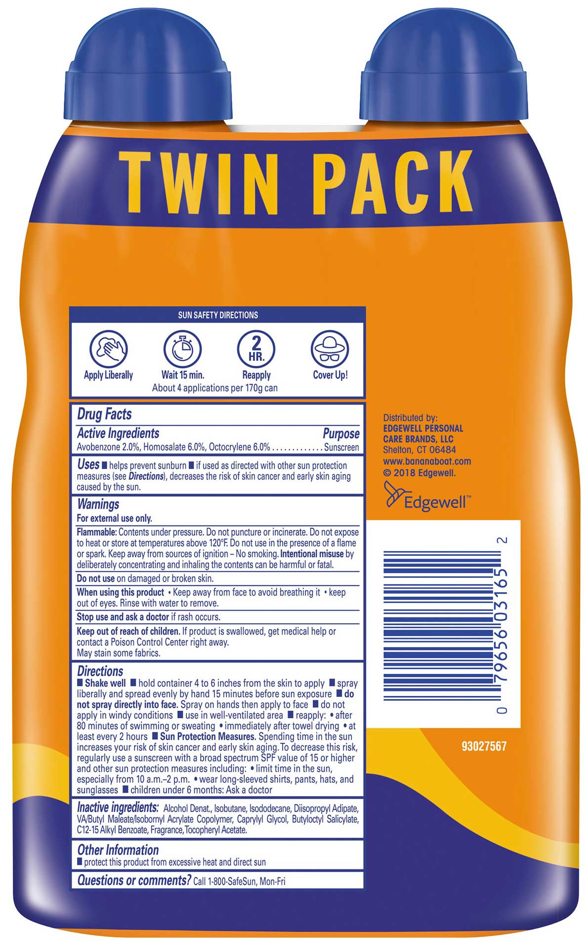 Banana Boat Ultra Sport Spf 30 Spray Protector Solar Transparente, 12 Onzas Líquidas, 3 Unidades -- 2 Por Caja