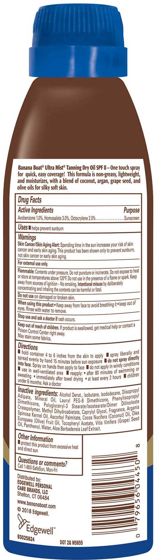Banana Boat Dry Oil Clear Sun Screen Spray, 6 Ounce Bottle -- 12 Per Case