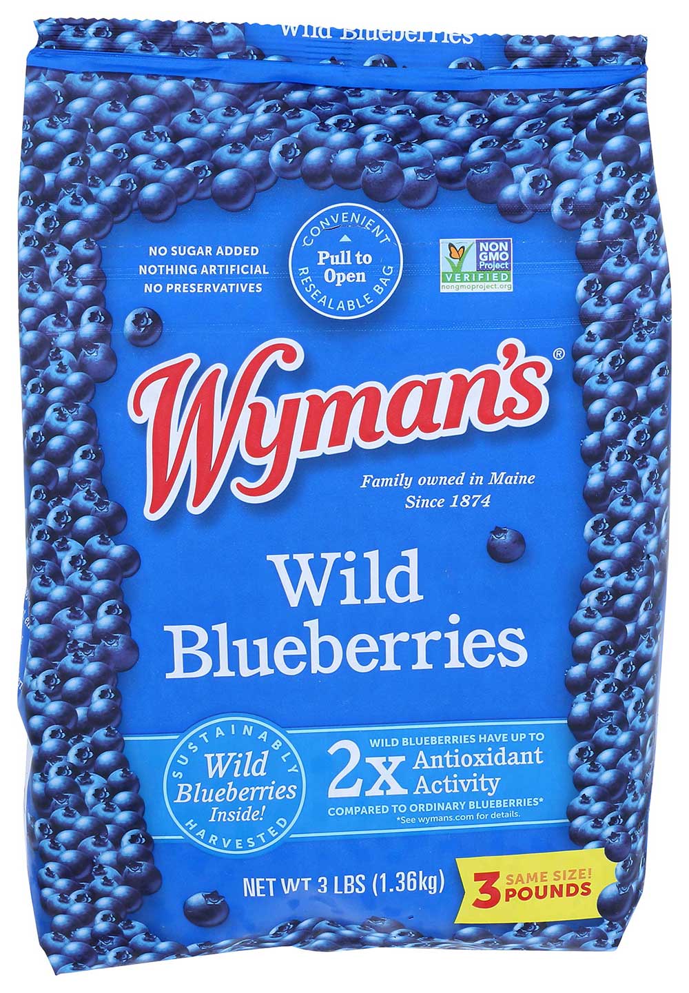 Wyman's Of Maine Wild Blueberries, 3 Pound -- 6 Per Case