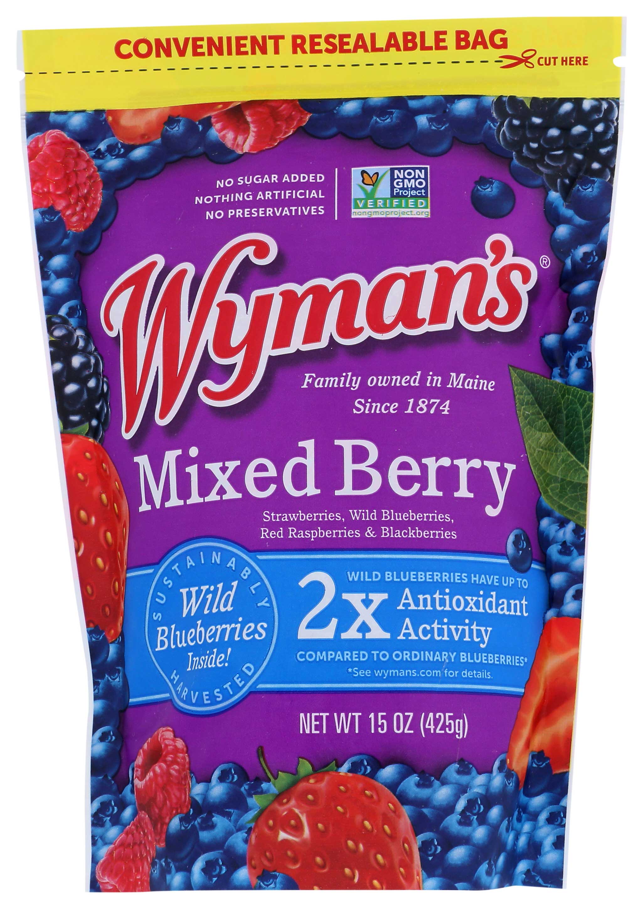 Wyman's Juice Mixed Berry, 15 Ounce -- 12 per case