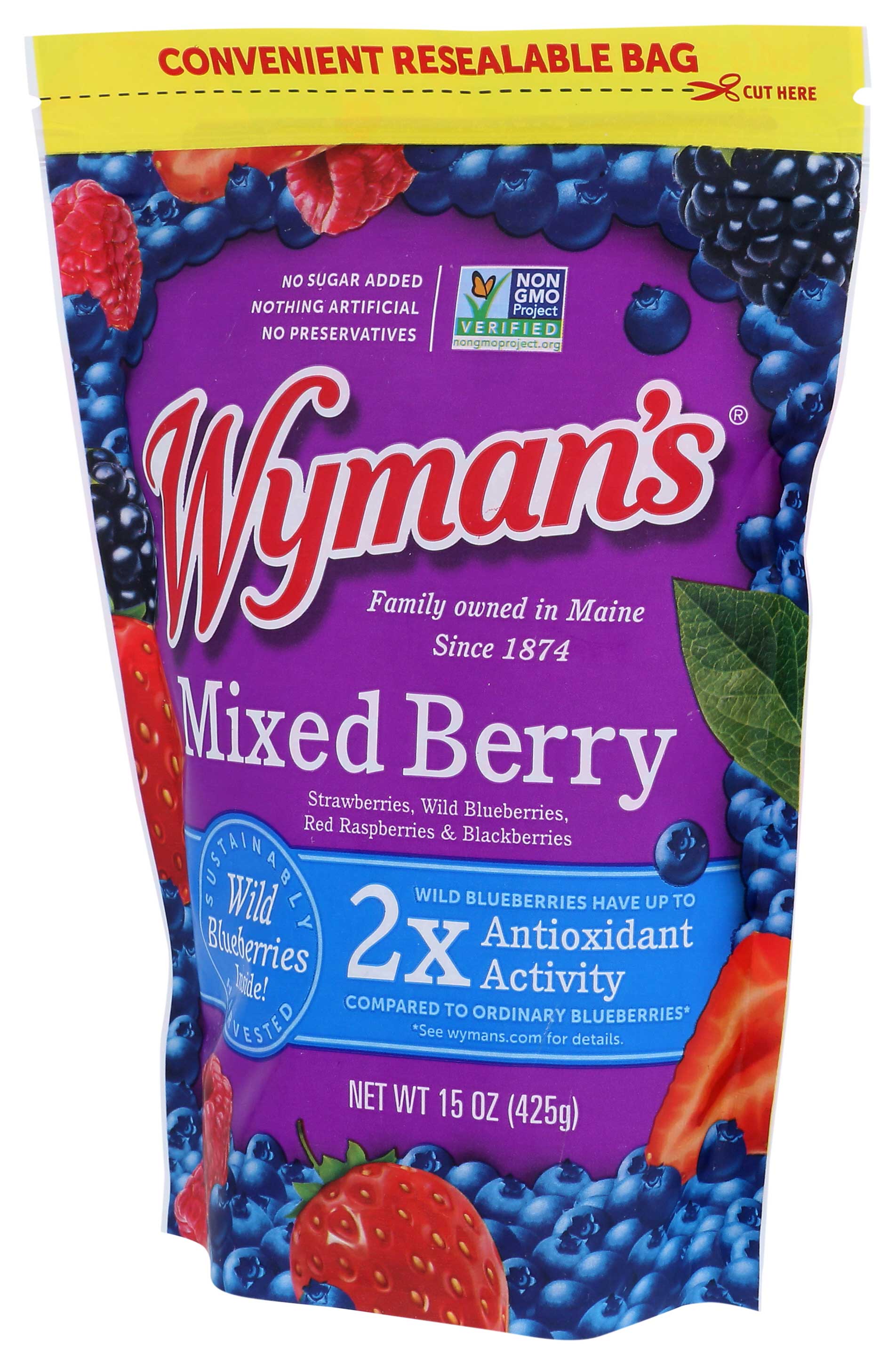 Wyman's Juice Mixed Berry, 15 Ounce -- 12 per case