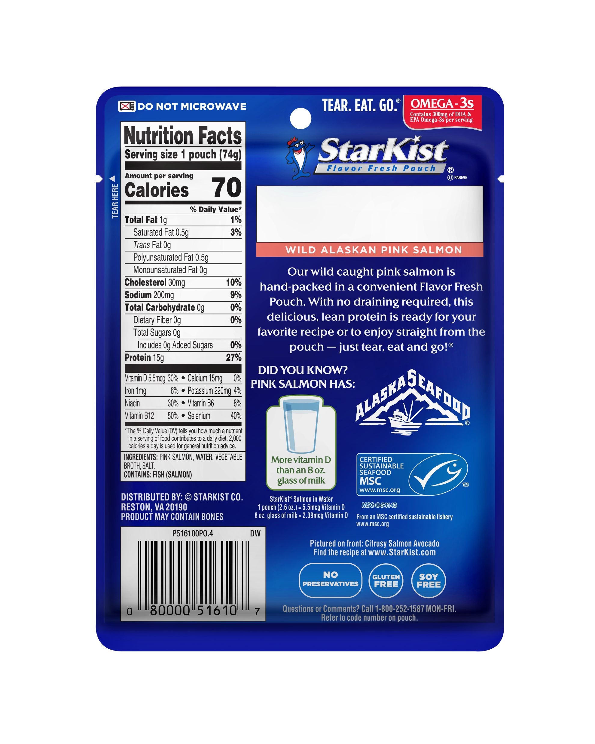 Starkist Skinless Boneless Pink Salmon In Water, 2.6 Ounce -- 12 Per Case