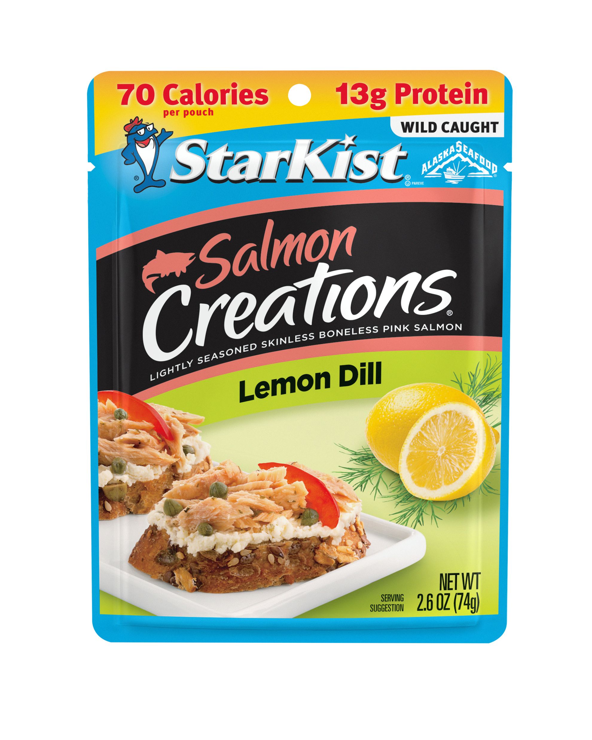 StarKist Salmon Creations Lemon Dill Salmon, 2.6 Ounce Pouch -- 12 per case.