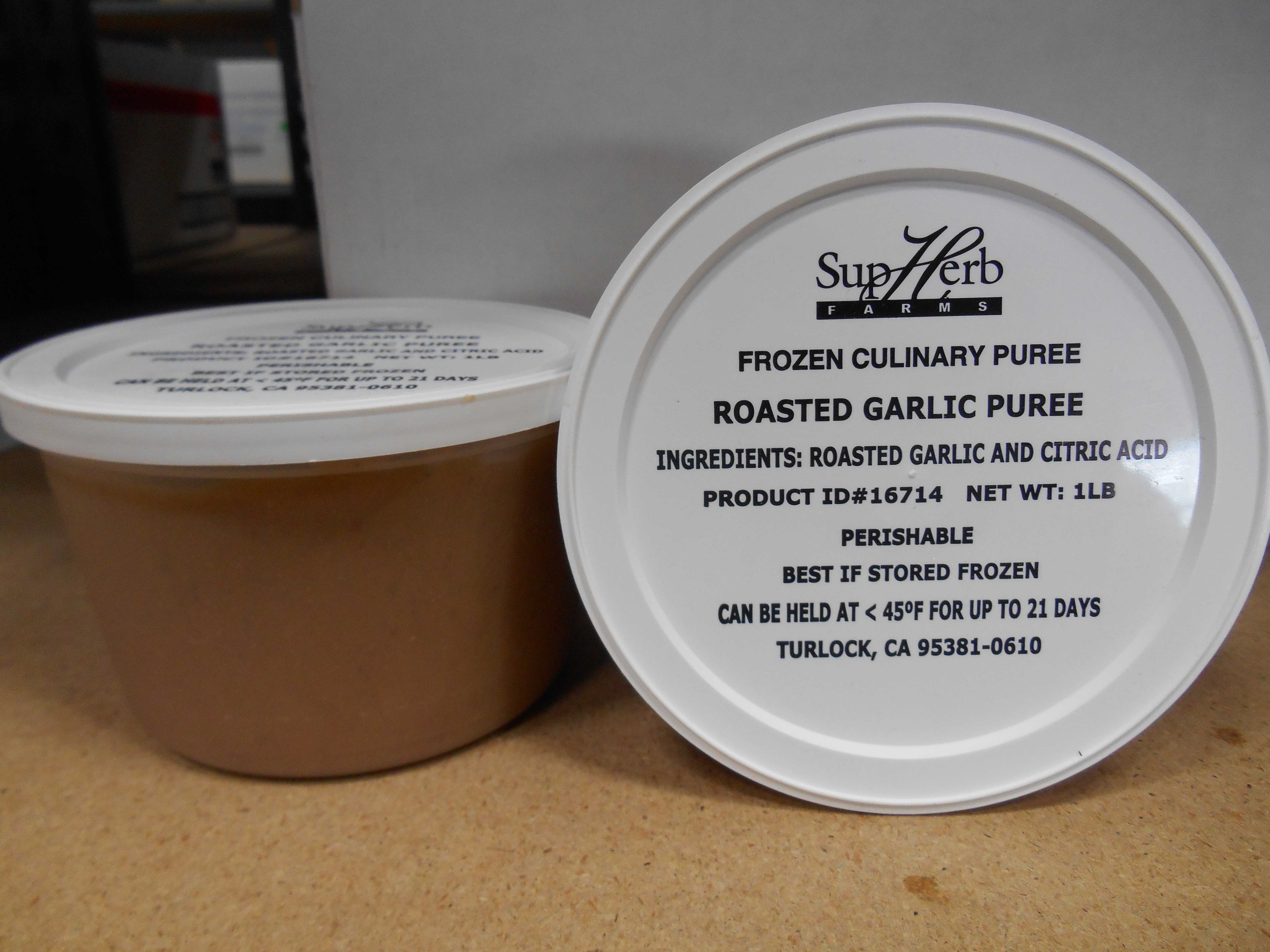 Supherb Farms Roasted Garlic Puree, 1 Pound -- 4 Per Case