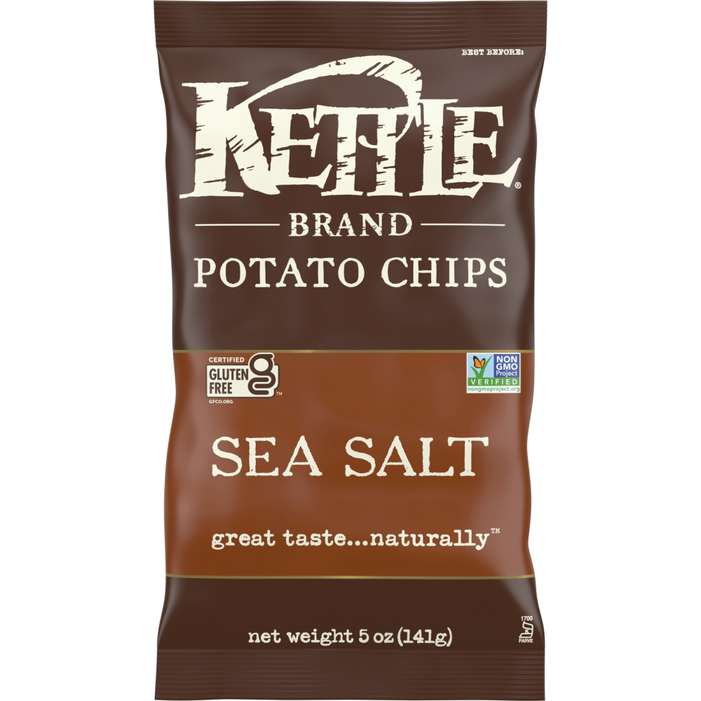 Kettle Foods Lightly Salted Potato Chips, 5 Ounce -- 15 per case.