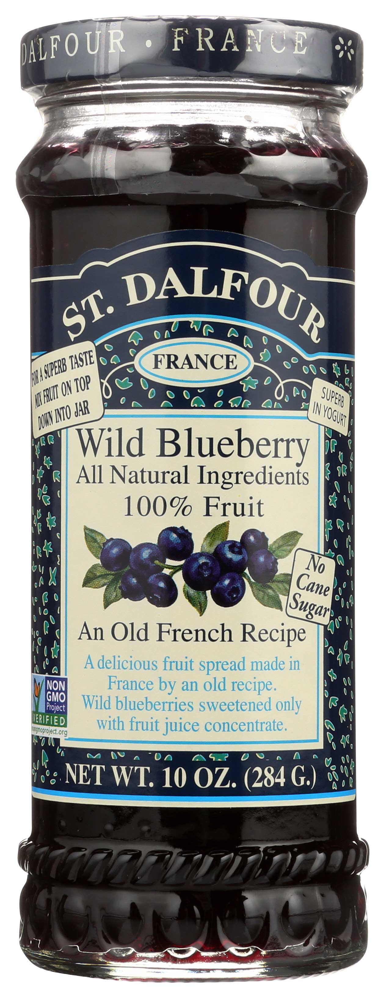 St.Dalfour Blueberry Consv - 10 ounce -- 6 per case.