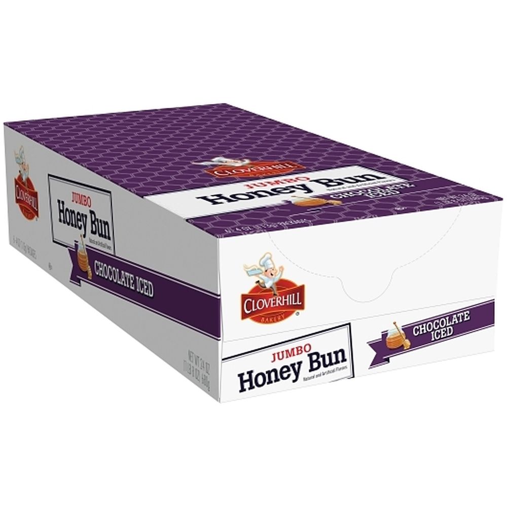 Cloverhill Jumbo Chocolate Iced Honeybun, 4 Ounce -- 36 Per Case
