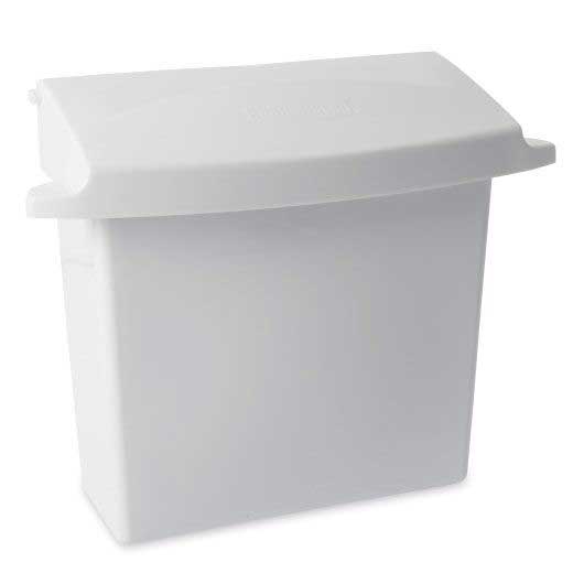 Rubbermaid White Sanitary Napkin Receptacle With Rigid Liner