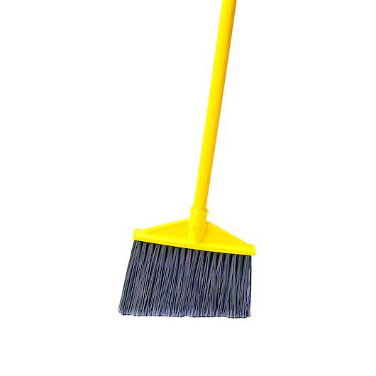Rubbermaid Gray Flagged Angled Broom With Handle, 10.5 Inch