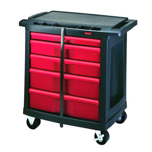 Rubbermaid Black 5 Drawer Mobile Work Station, 32 5/8 X 19 13/16 X 33 1/2 Inch
