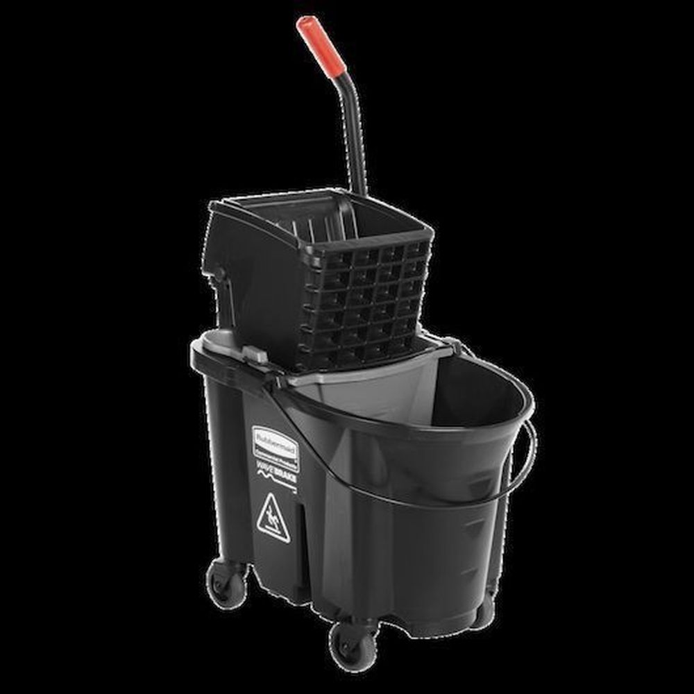 Rubbermaid Wave Break Mop Bucket And Side Press Wringer, 35 Quart