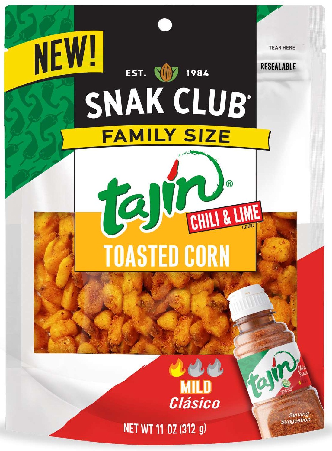 Snak Club Family Size Tajin Roasted Corn, 11 Ounce -- 6 Per Case