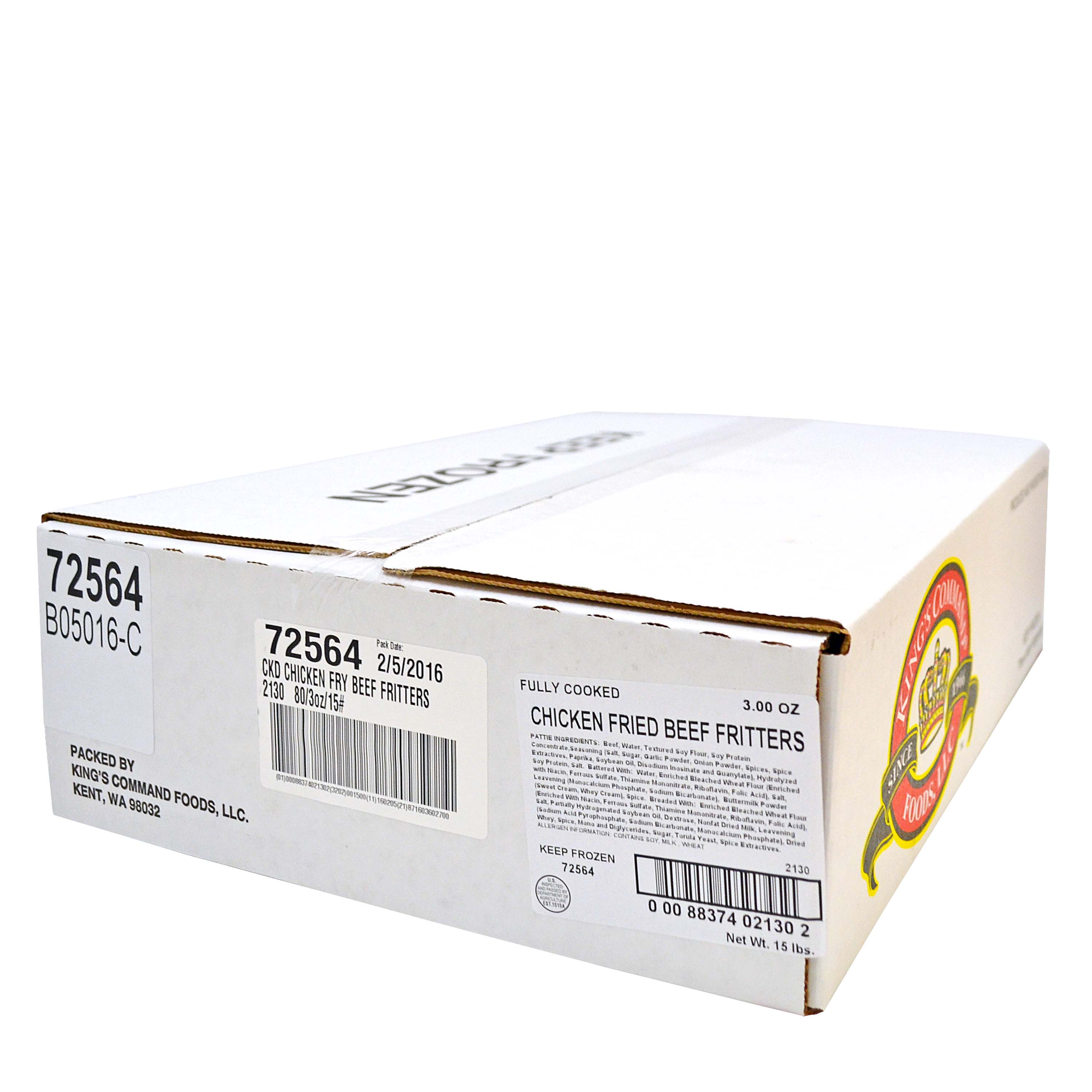 King's Command Foods Country Fried Beef Patties Case