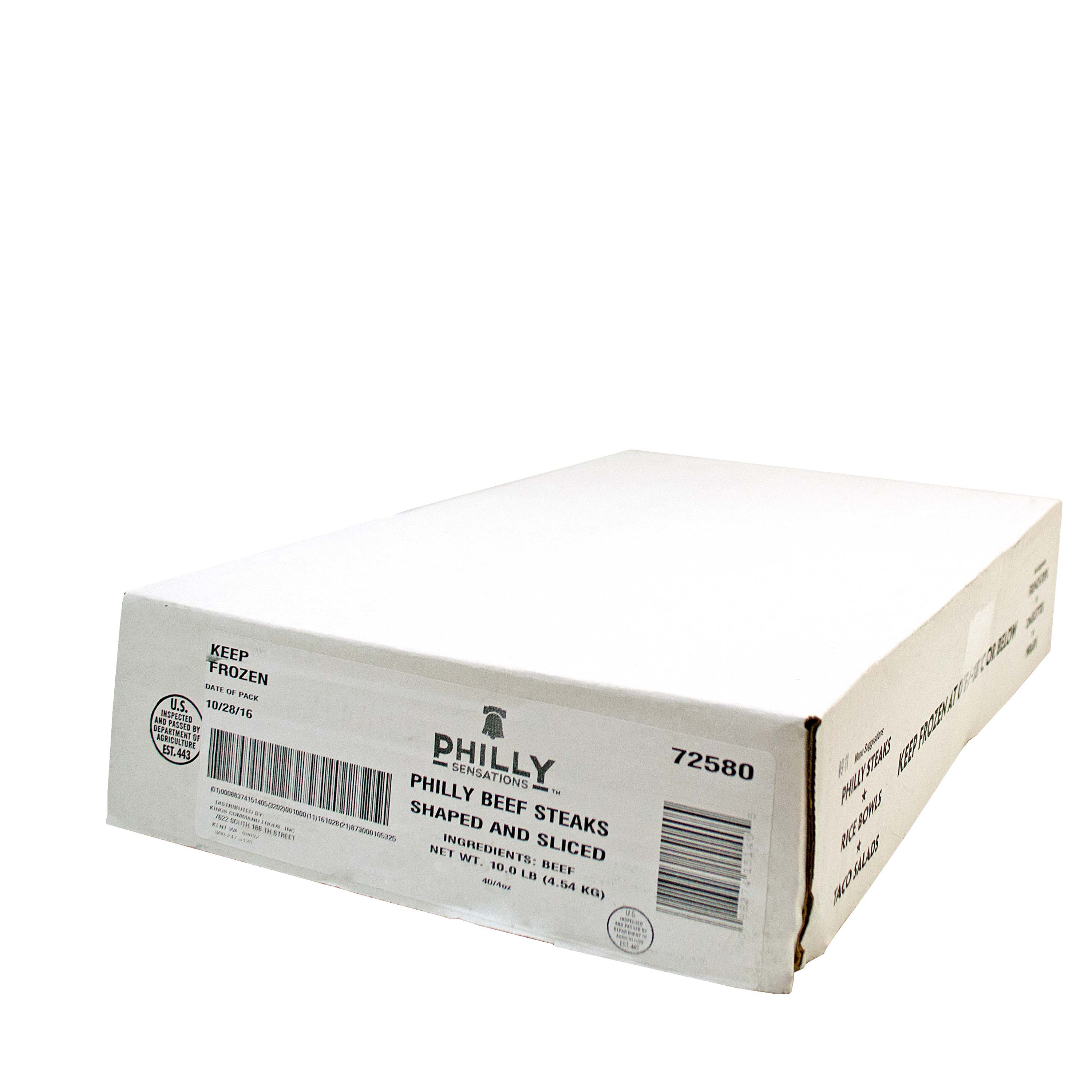 Philly Sensations Raw Philly Beef Steak, 4 Ounce -- 40 Per Case