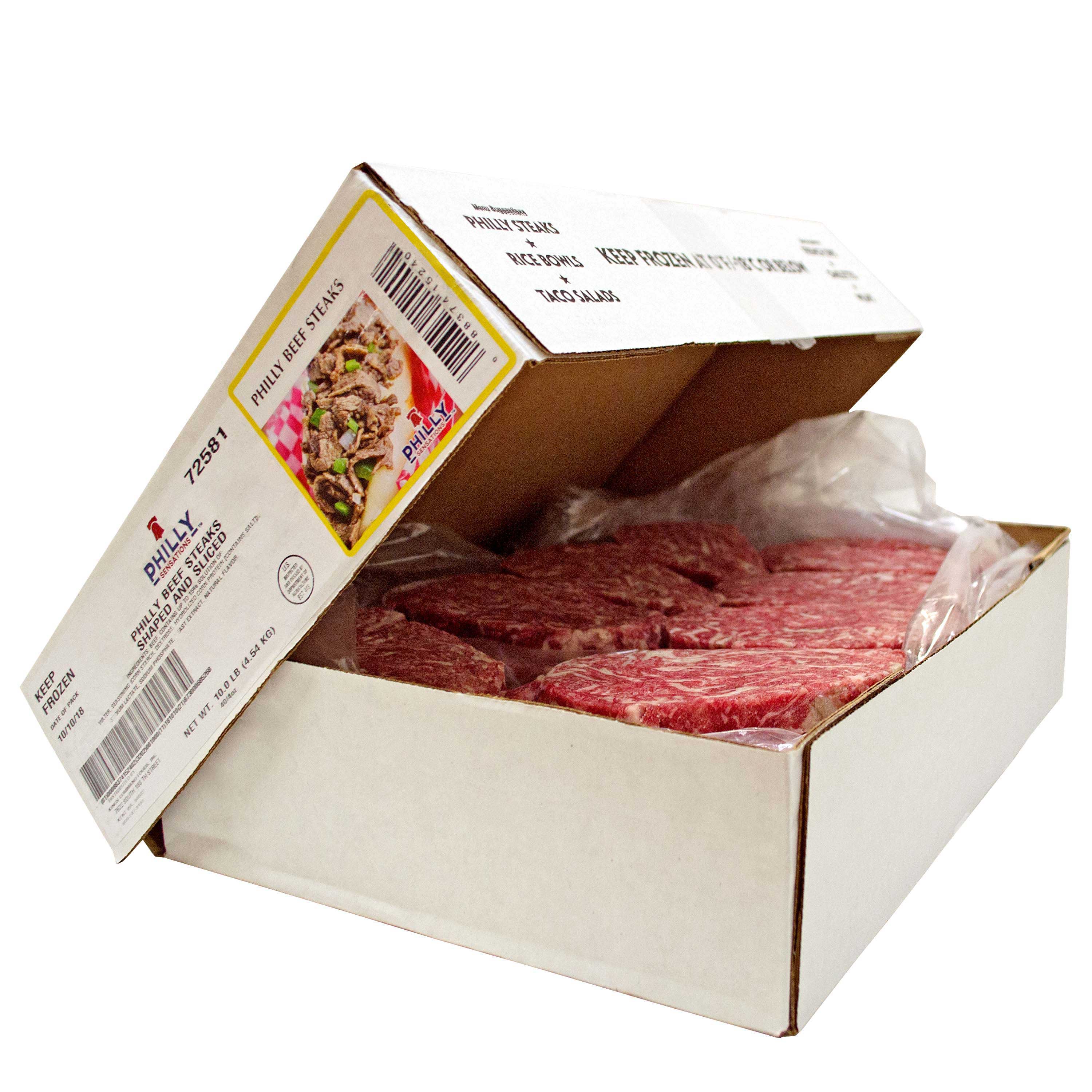 Philly Sensations Raw Lightly Marinated Philly Beef Steak, 4 Ounce -- 40 Per Case