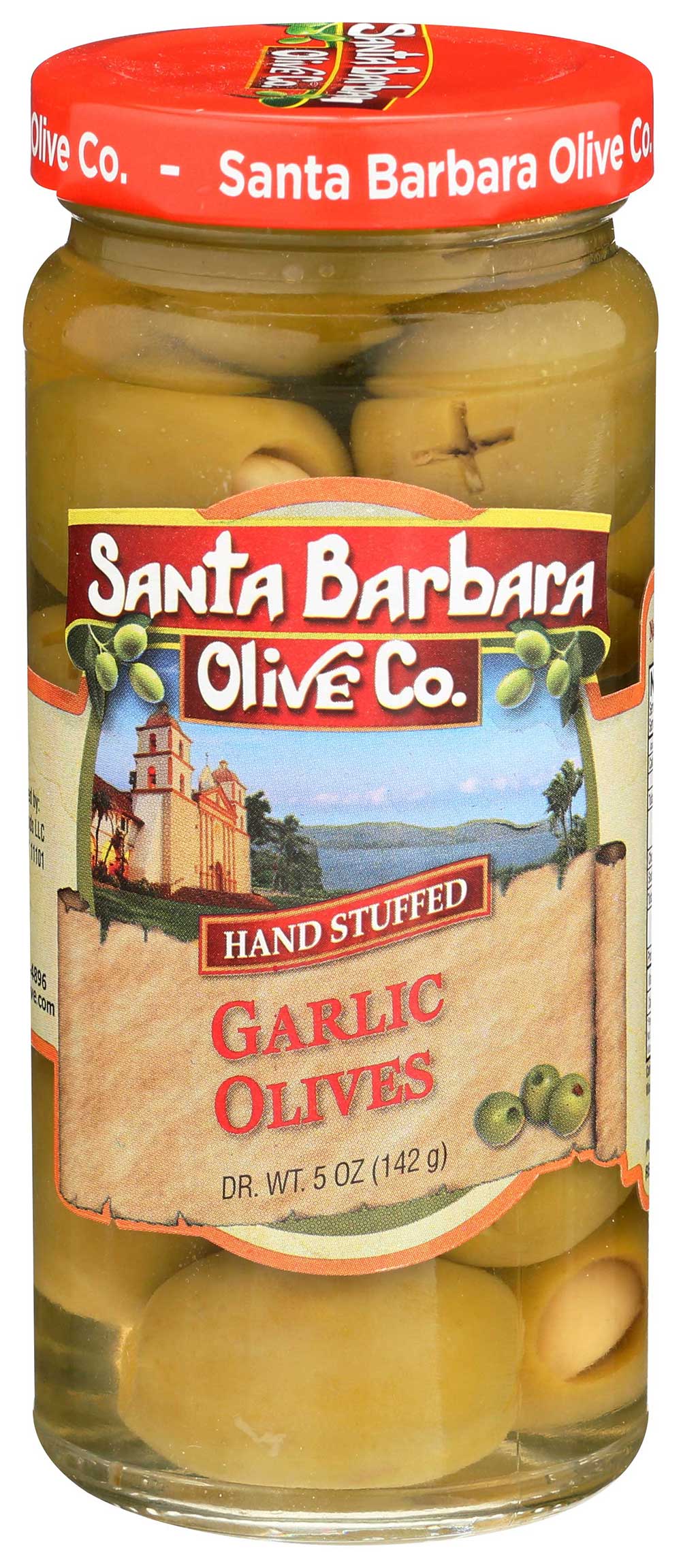 Santa Barbara Stuffed Garlic Olives, 5 Ounce -- 6 Per Case